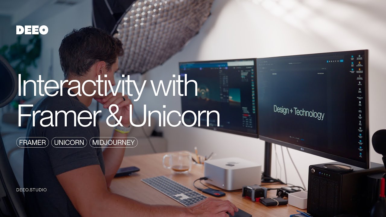 Midjourney + Framer  + Unicorn - Interactive Website Hero