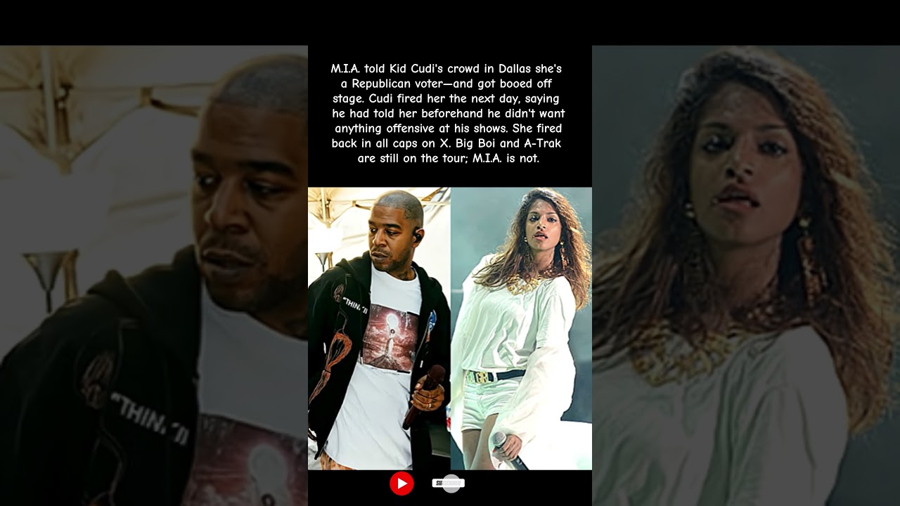 M I A  Booted from Kid Cudi's Tour After Republican Voter Announcement 🎤😳 #shorts #mia