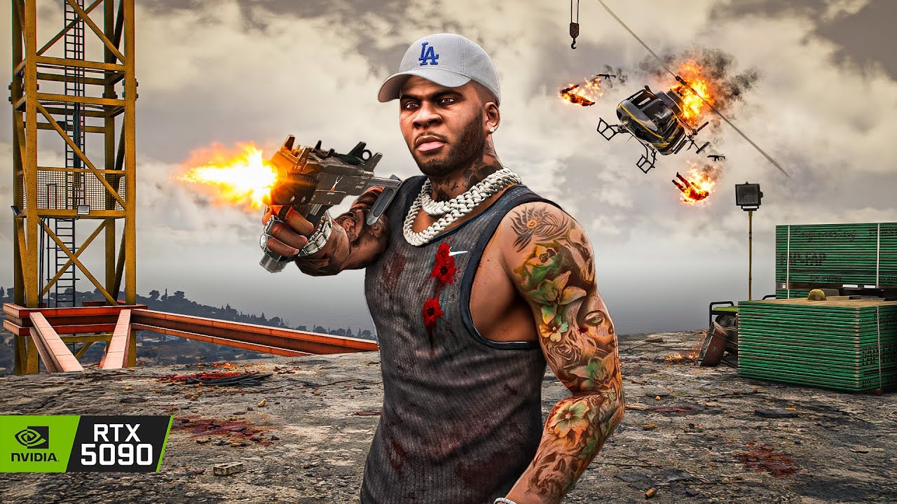 GTA 5 'Construction Assassination' Mission 8K Gameplay | RTX 5090 Remastered Graphics MOD