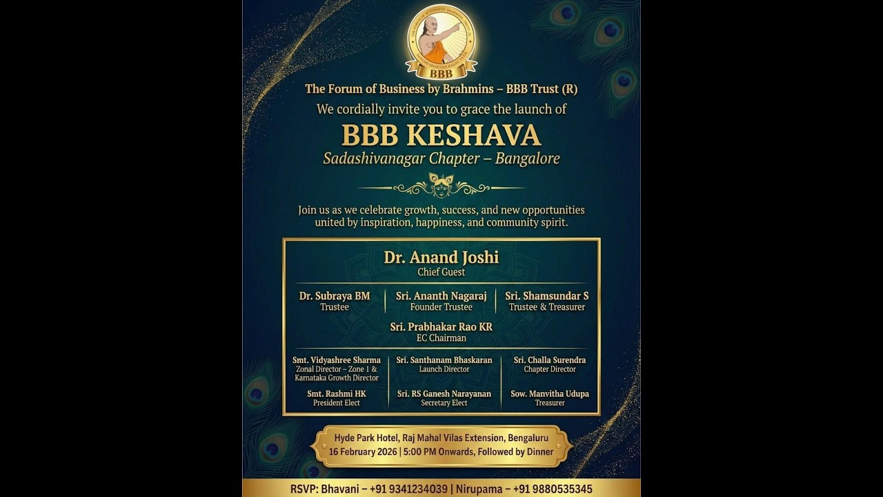 Grand Launch | BBB Keshava – Sadashivanagar Chapter, Bangalore