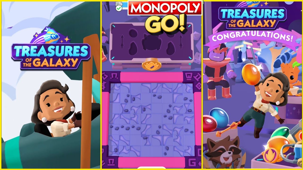 Level 1- 25 Full Complete 😍 - Treasures Of The Galaxy Monopoly Go New Dig Mini Game #monopolygo