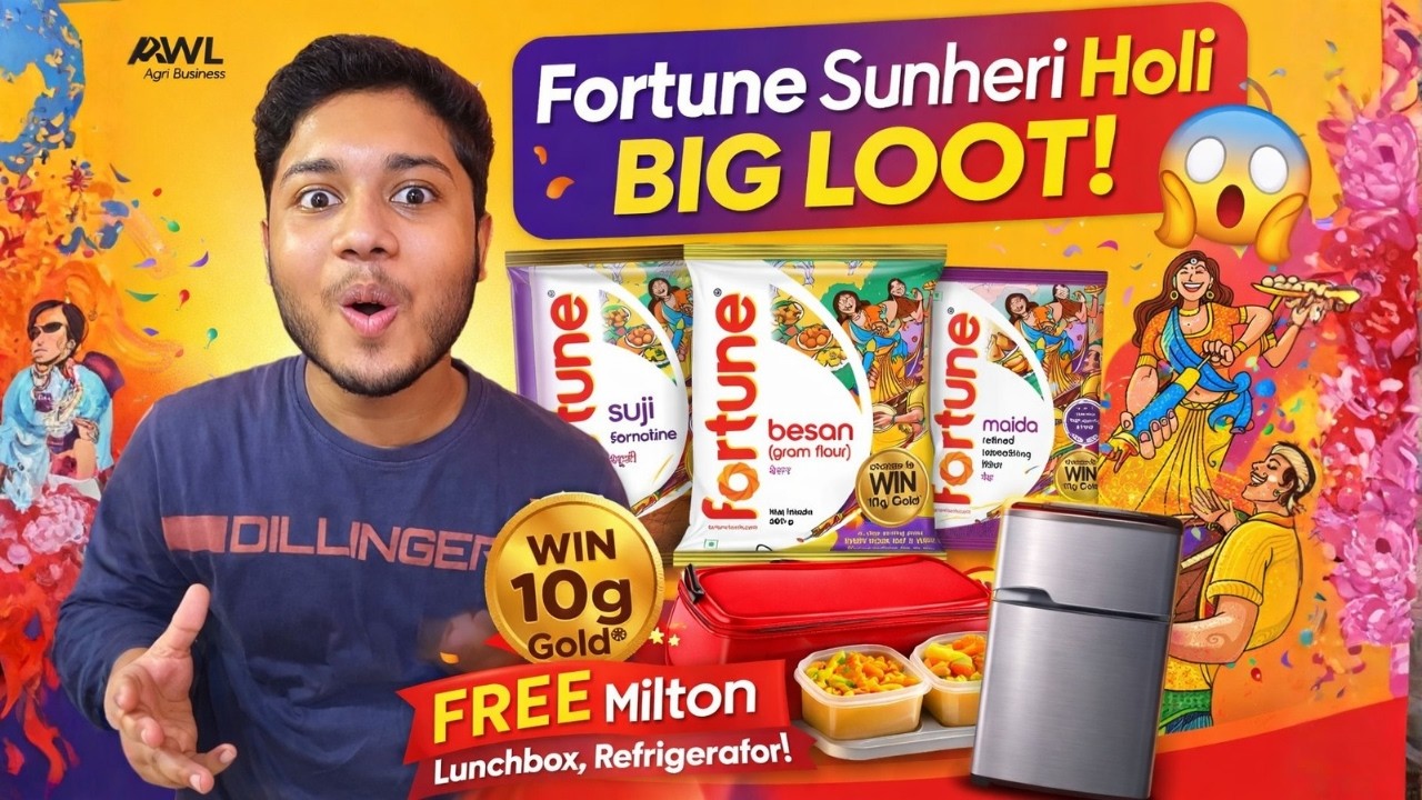 Fortune Sunheri Holi Big Loot | Win 10g Gold, Free Milton Lunchbox, Refrigerator 🤩