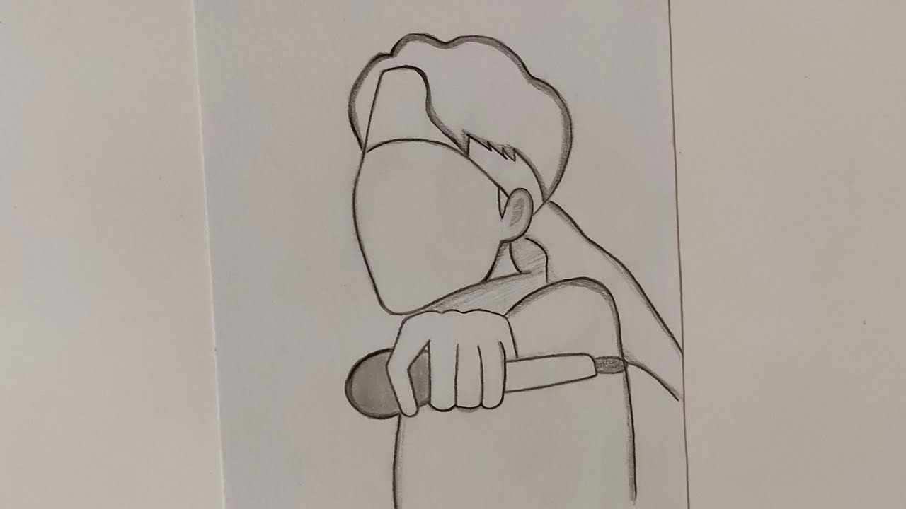 رسم شوقا من بى تى اس بدون ملامح drawing suga from bts
