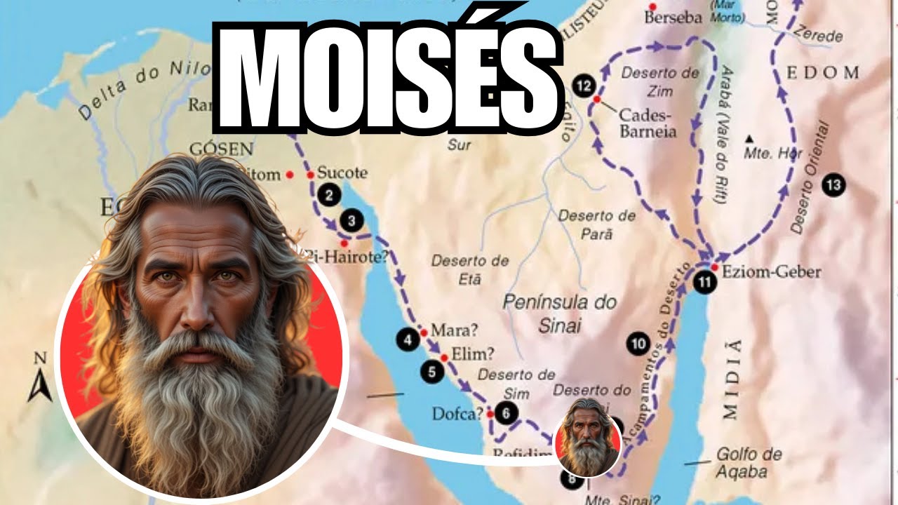 Toda a vida de MOISÉS em um mapa