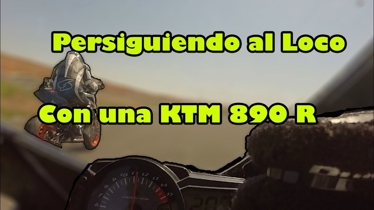 GSXR 1000 siguiendo KTM 890 R / On track Los Arcos Crazy KTM 890 R