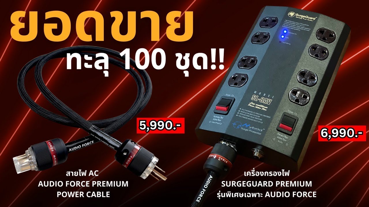 เสียงดีได้ไม่ต้องจ่ายแพง! สายไฟ AC Audio Force Premium Power Cable |เครื่องกรองไฟ SurgeGuard Premium