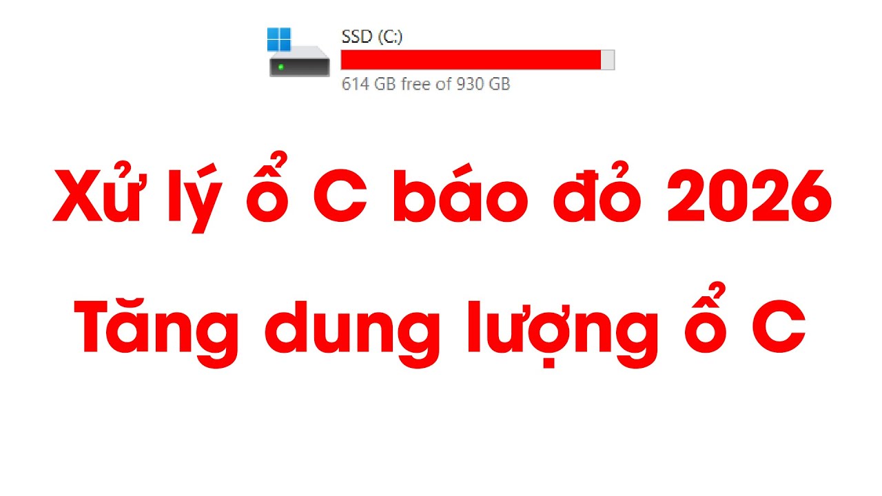 Tăng dung lượng ổ C an toàn không mất dữ liệu, Xử lý ổ C bị đầy và báo đỏ, Chuyển dữ liệu D sang C