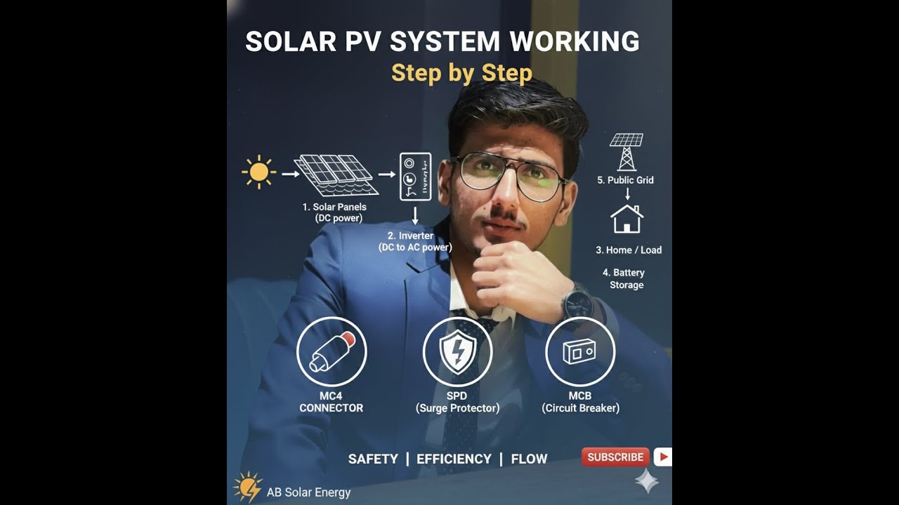 Solar PV System Working Step by Step | Complete Solar Power Generation Explained In Simple Words