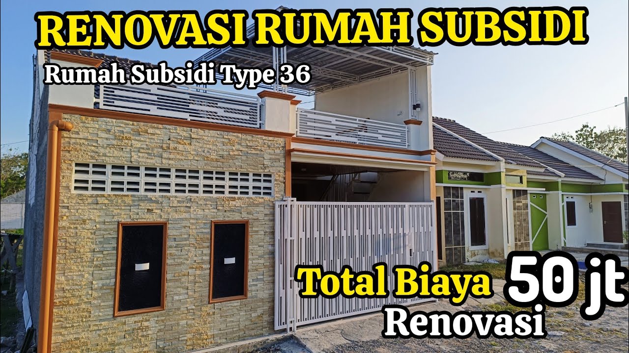 Renovasi rumah subsidi ada balkon minimalis