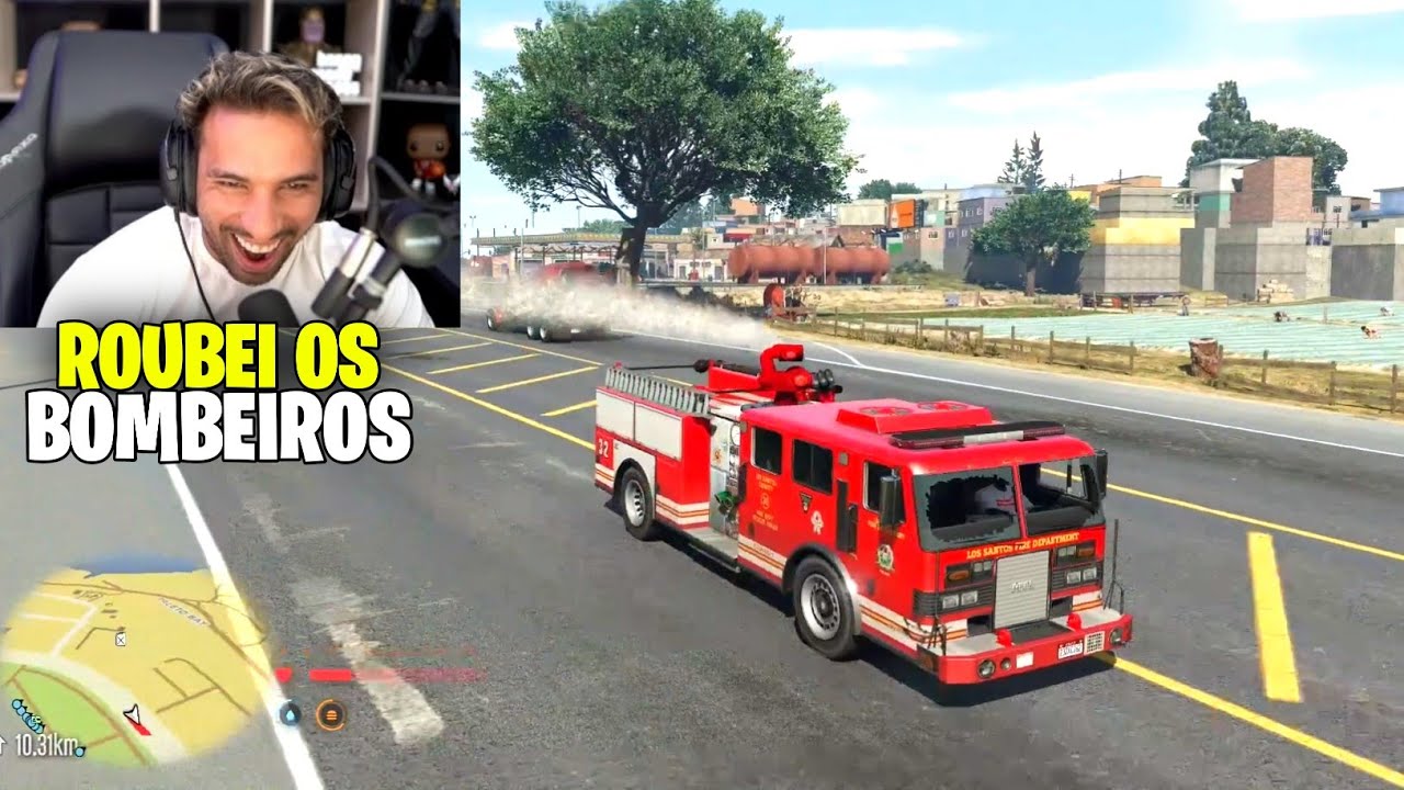 PIUZINHO ROUBANDO UM CAMINHÃO DE BOMBElRO NO GTA