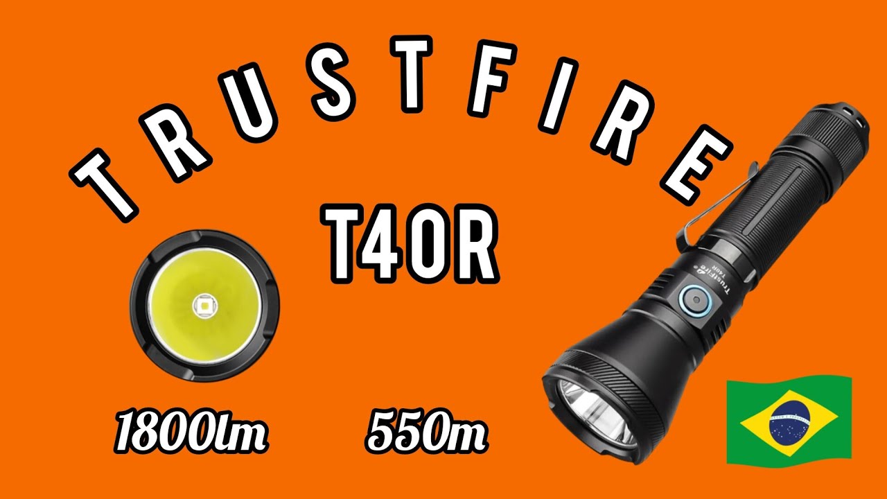 Lanterna tática Trustfire T40R com 1800lm. 🔥🔦