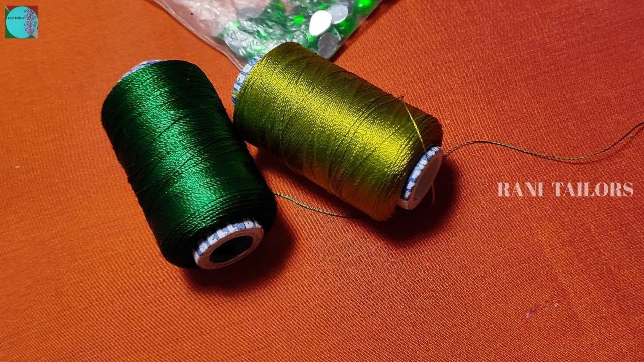 thread work using normal needle stitch same like aari