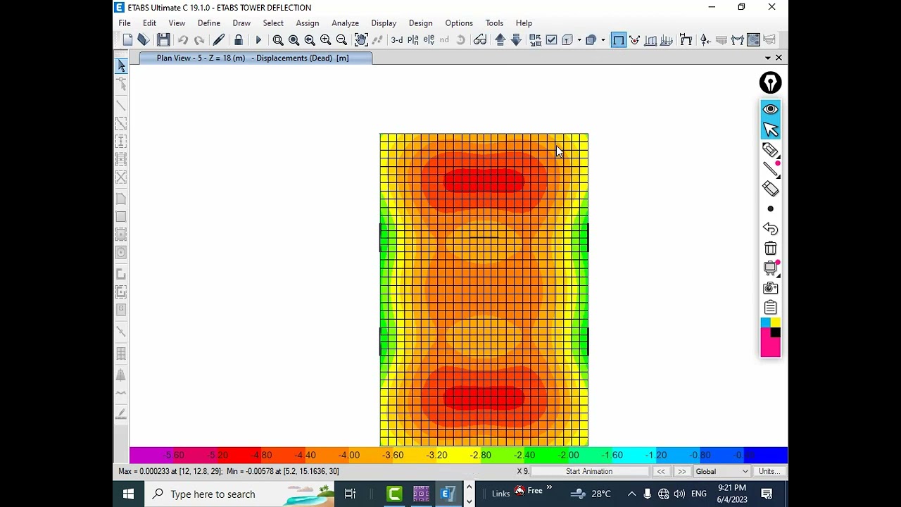 CHECK OF DEFLECTION BY ETABS MODEL