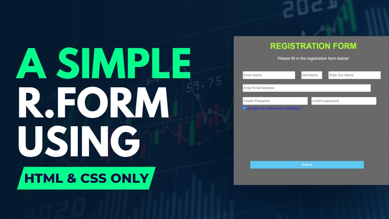 A SIMPLE REGISTRATION FORM || Using HTML AND CSS || #fypシ #websitedesign #coding #freecodecamp #html