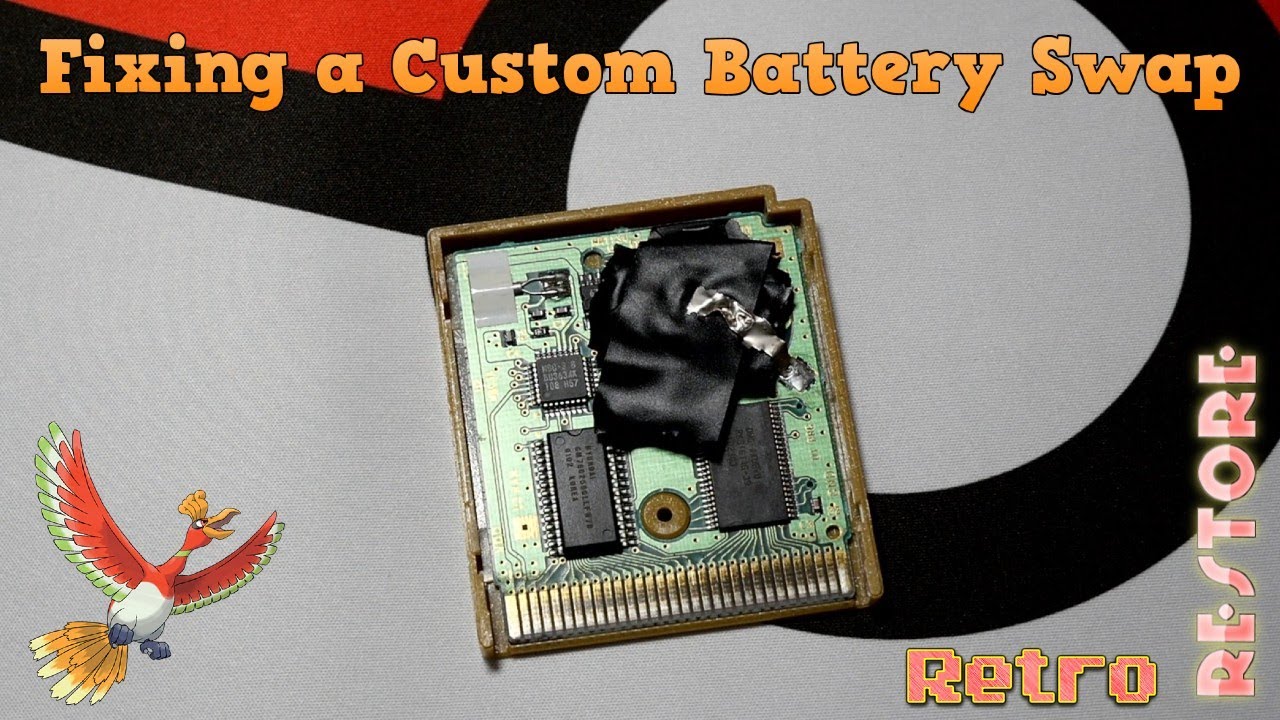 Ho-Oh used Electrical Tape.  It's super effective!  Fixing a battery replacement  in Pokemon Gold.