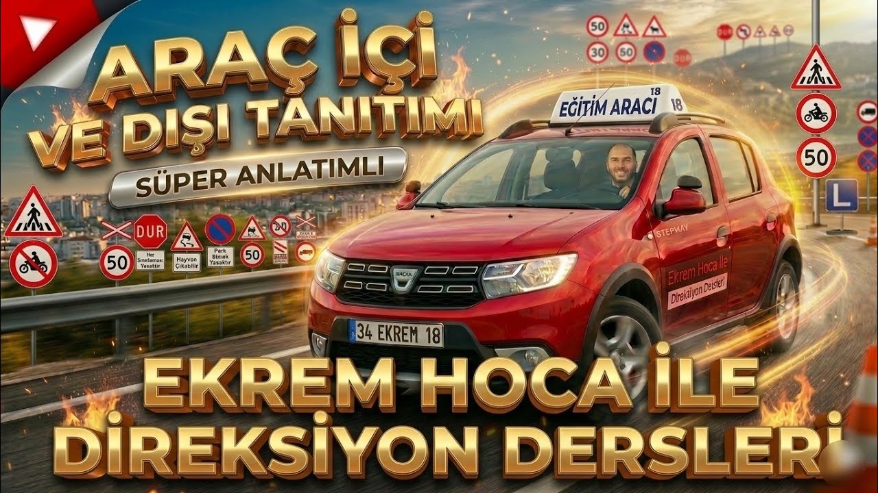 Dacia Sandero Araç İç ve Motor Tanıtımı Direksiyon Sınav İçin Harika Anlatım