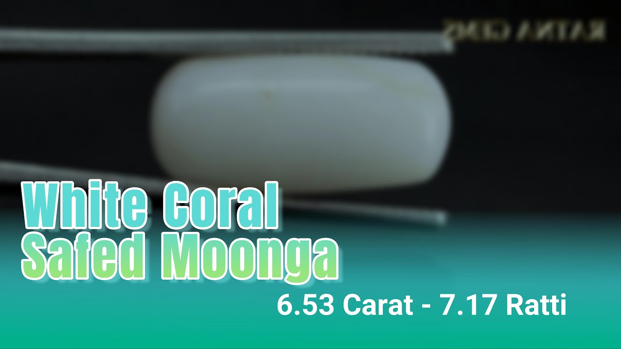 White Coral (Safed Moonga) 6.53 Carat - 7.17 Ratti | Natural Certified Moonga Stone &ndash; Ratna Gems