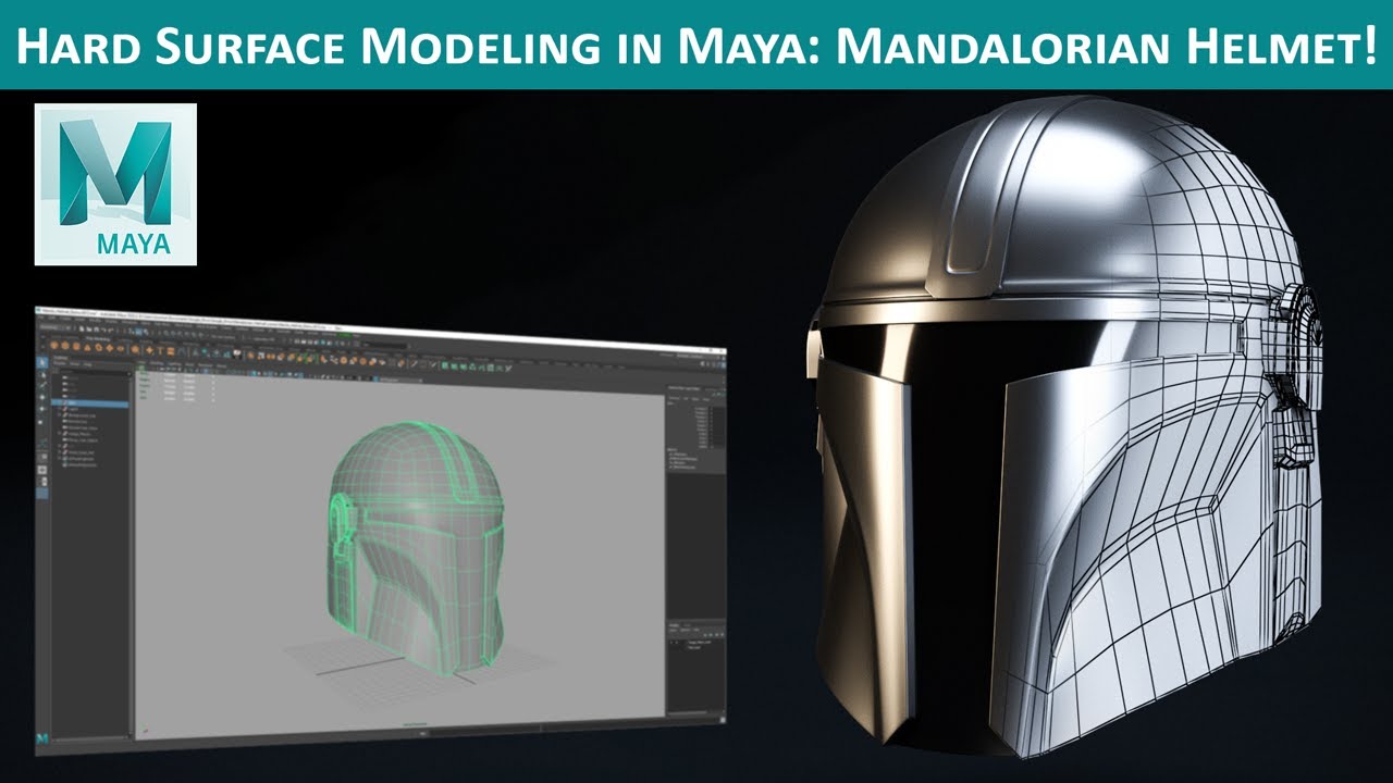 Maya Hard Surface Modeling - Mandalorian Helmet