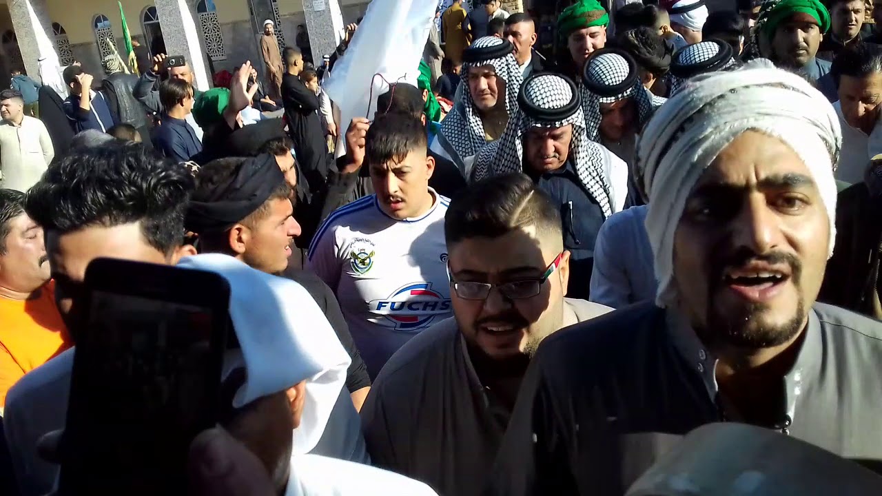 دخوليه تكيه الشيخ كاظم الشيخ محمد الشاماني إلى مرقد السيد احمد الرفاعي وبحضورالشيخ عبدالرزاق
