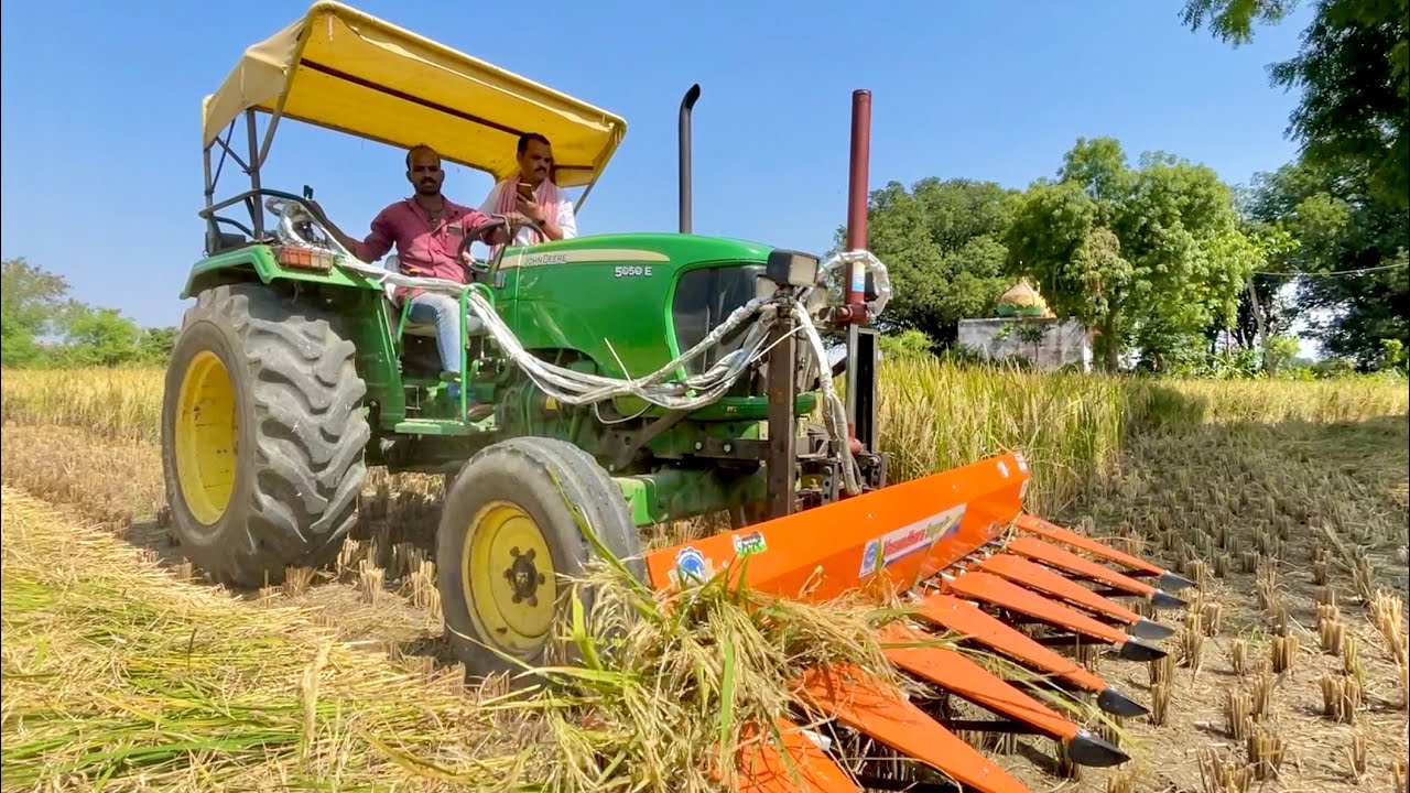धान की कटाई शुरू John Deere Tractor with Vasundhra Super Reaper फुल पैसा वसूल मशीन है