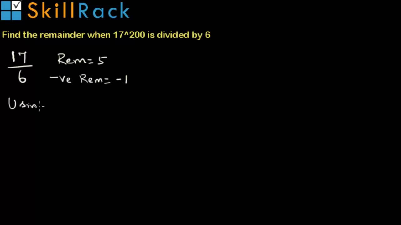 Negative Remainders and their usage
