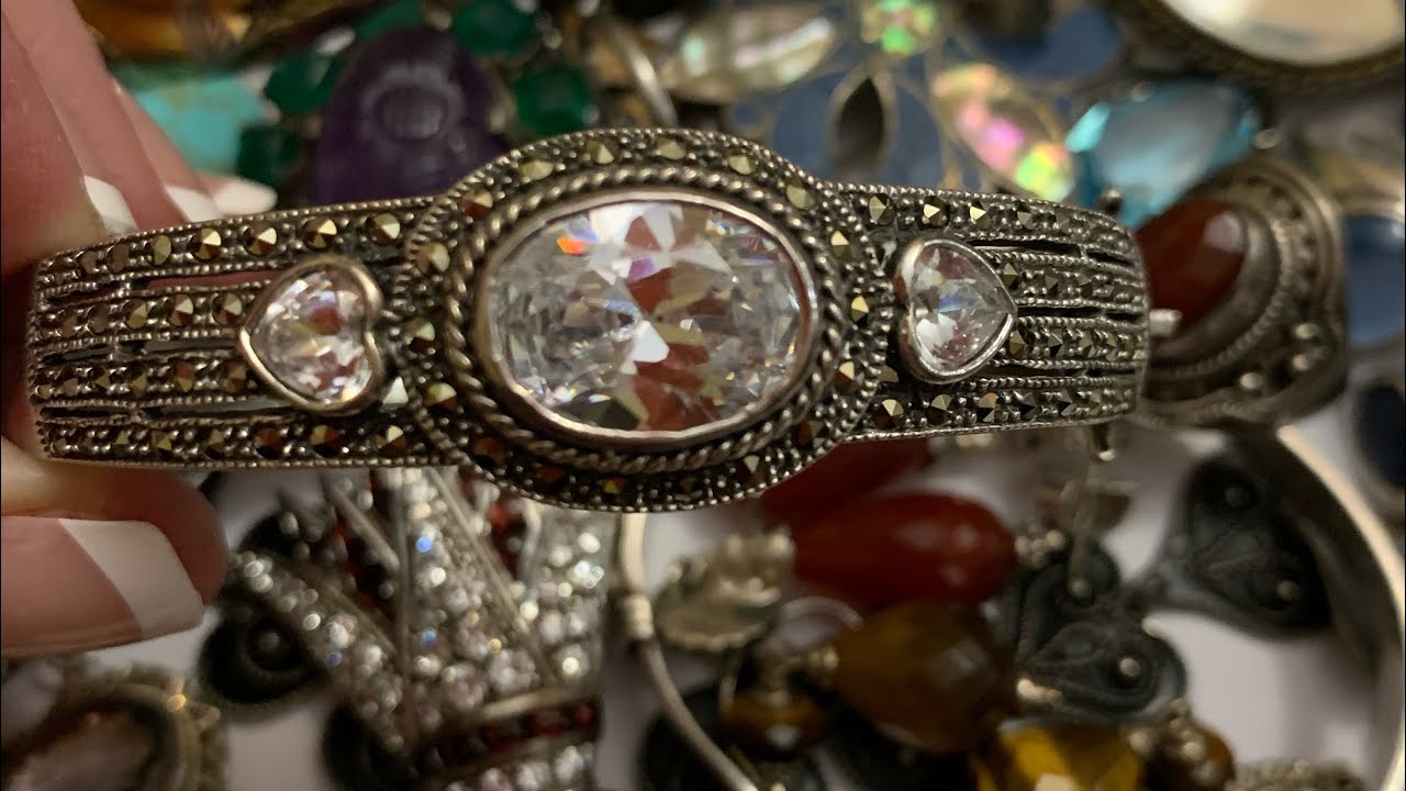 Huge sterling Vintage jewelry lot Haul