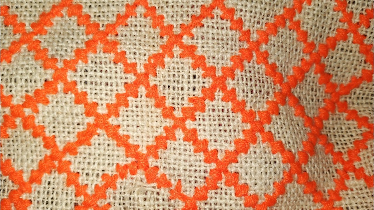 ason design/চটের পাপোশ সেলাই/Asan cross stitch design