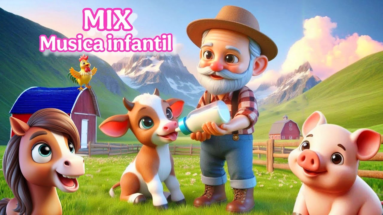 Mix de musica infantil 🎵🐽  Animais da Fazenda - Video e desenho animado infantil
