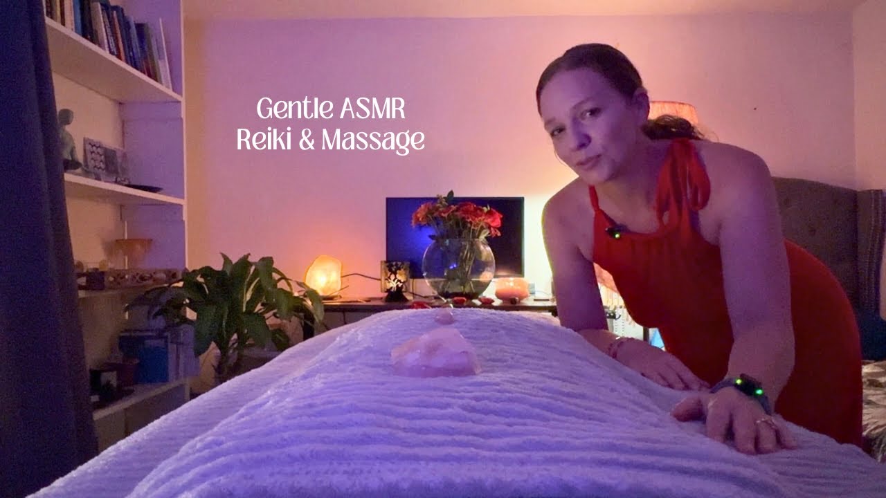 Gentle ASMR Reiki & Massage for Heart Healing❤️‍🩹Feather Sweeping, Selenite, Crystal Palpating