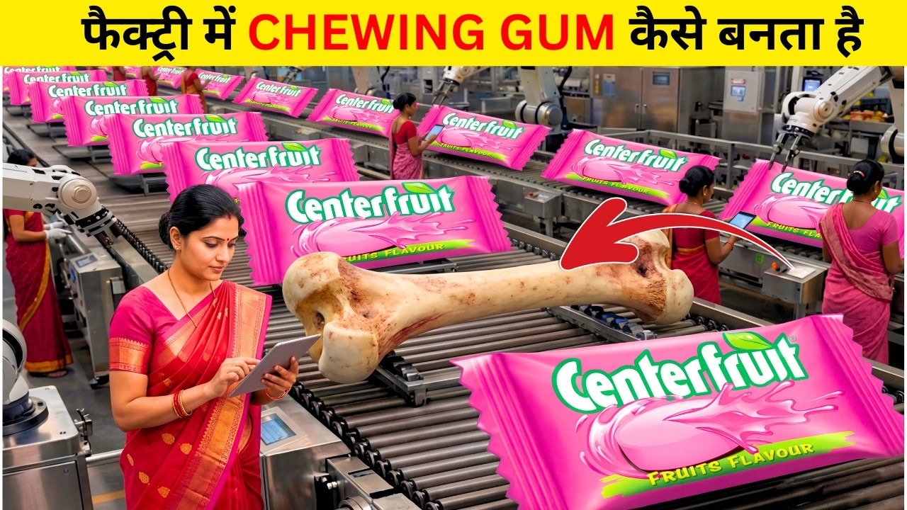 फैक्ट्री में सेंटर फ्रूट च्युइंग गम कैसे बनता है?  | Chewing Gum Factory Process