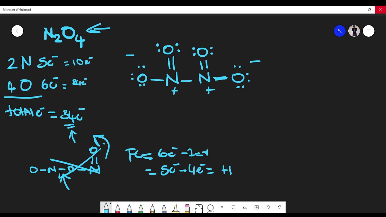 How to Draw Lewis Structure of N2O4 (Dinitrogen Tetroxide)