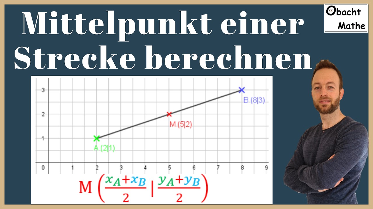 Mittelpunkt einer Strecke berechnen | ganz einfach erklärt #obachtmathe