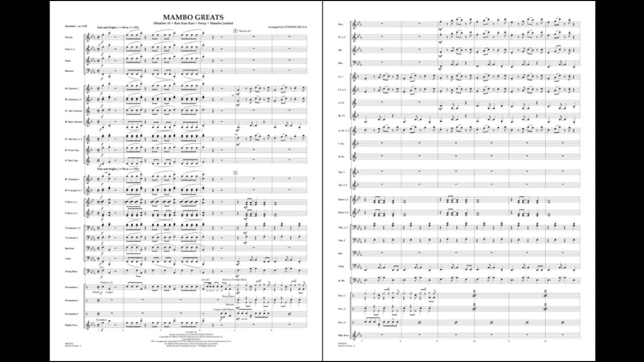 Mambo Greats arranged by Stephen Bulla