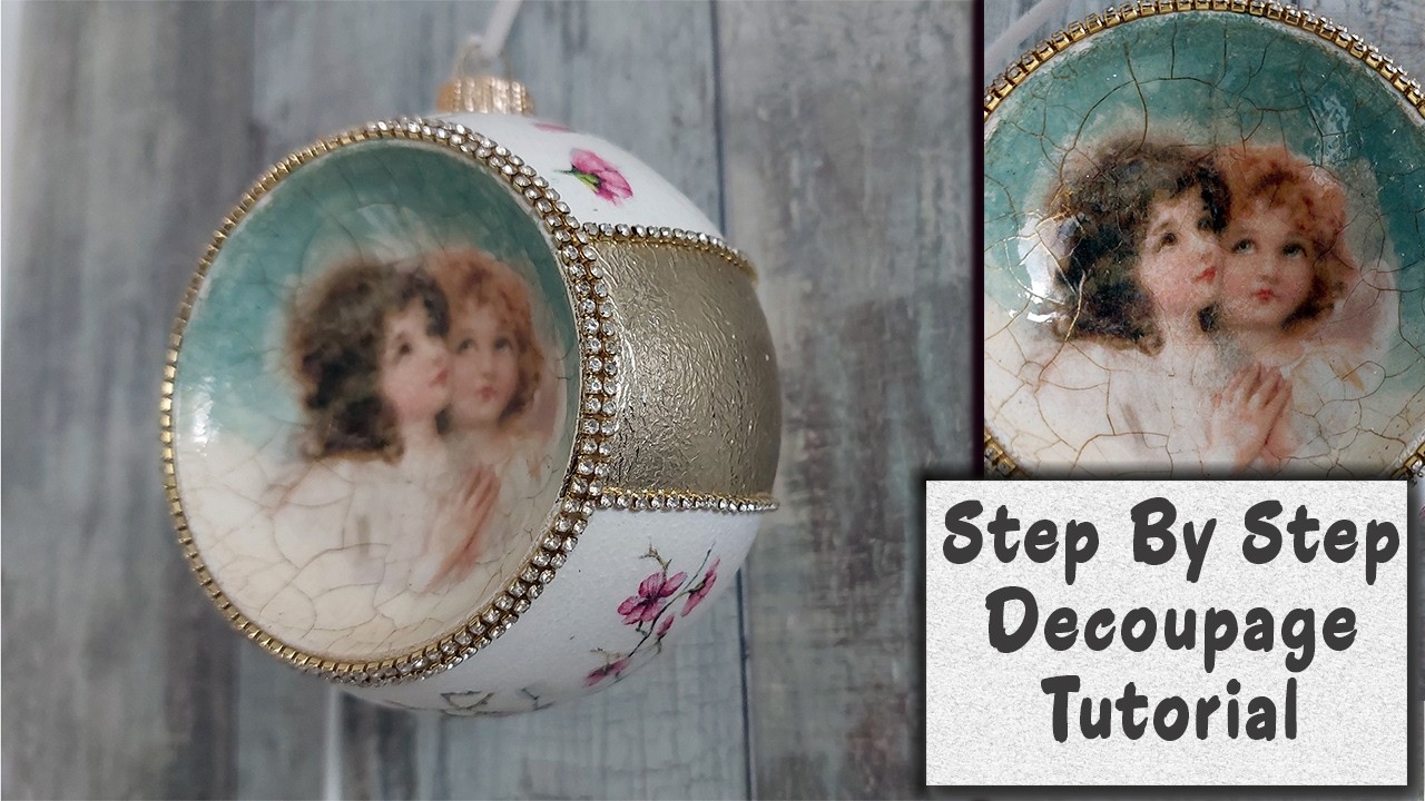 🩷Cherry Blossom Angel Bauble 🩷Decoupage Tutorial #decoupage #home decor #mixedmedia #angel #cherry