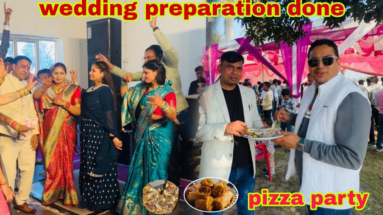 Wedding preparation done 👍 pizza 🍕 party 🎉 with family 