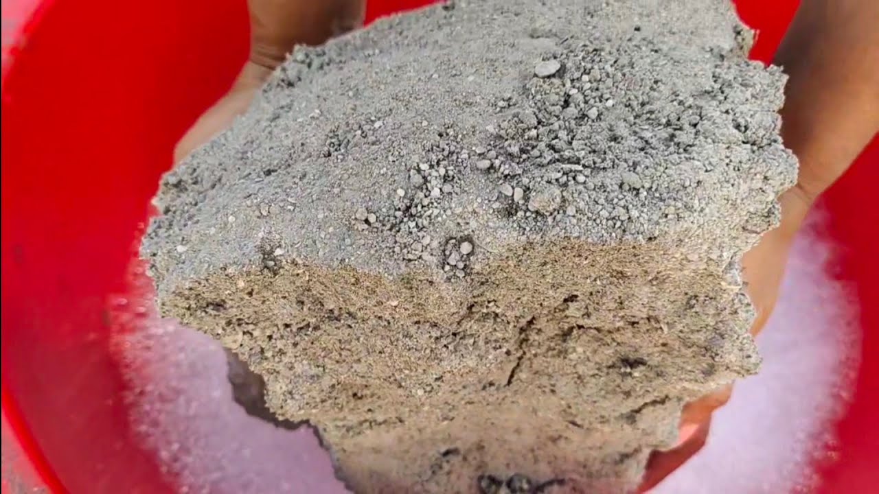 Series P- 8 | Huge chunks | sand cement  crumbling in lots of foamy water 💦 | ASASMR |