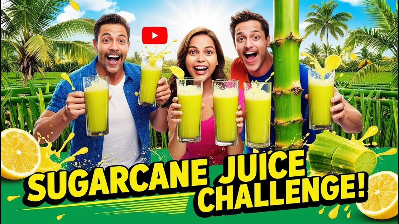 Sugarcane Juice Challenge 😳 😱 Who Can Drink the Most ? | @Vloggiehimanshu