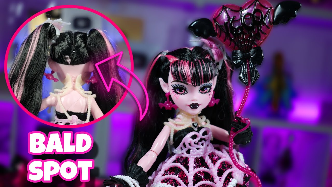 Bald spot? Monster High Scary Sweet Birthday Draculaura Doll Unboxing