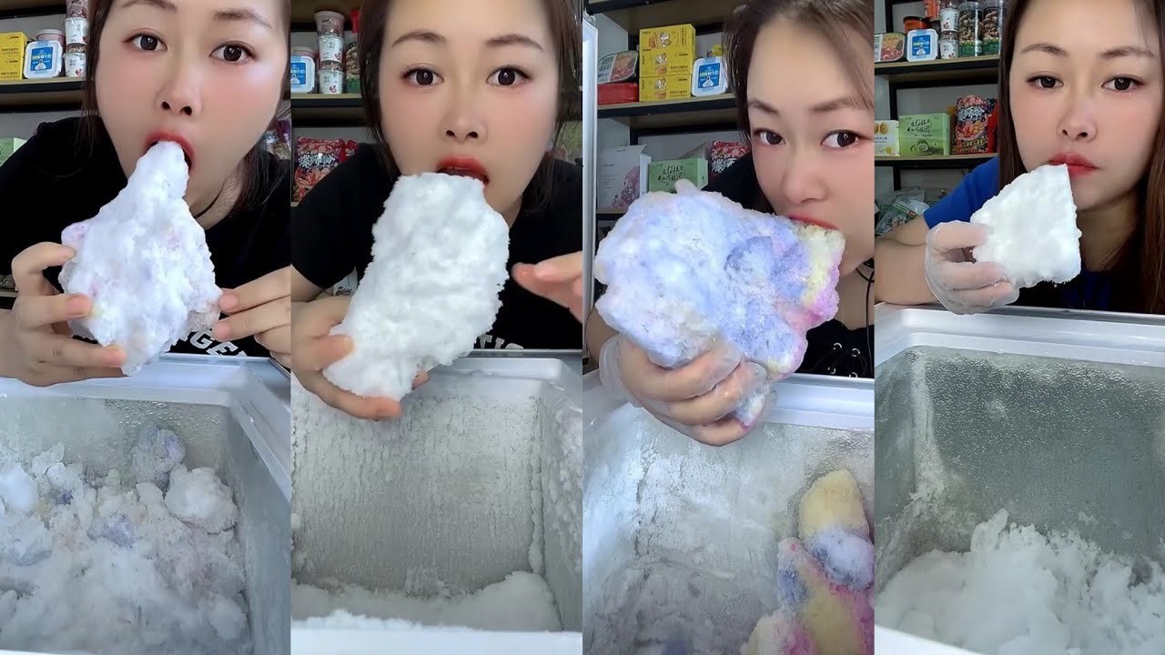 ASMR her white ice eating only bites part 4