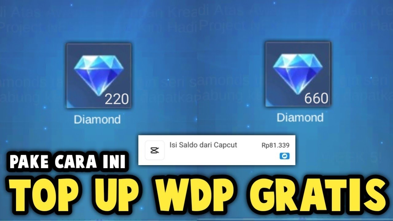 TOP UP DIAMOND & WDP GRATIS PAKE CARA INI ! CARA DAPETIN SALDO 80RB DI EVENT CAPCUT DI JAMIN UNTUNG