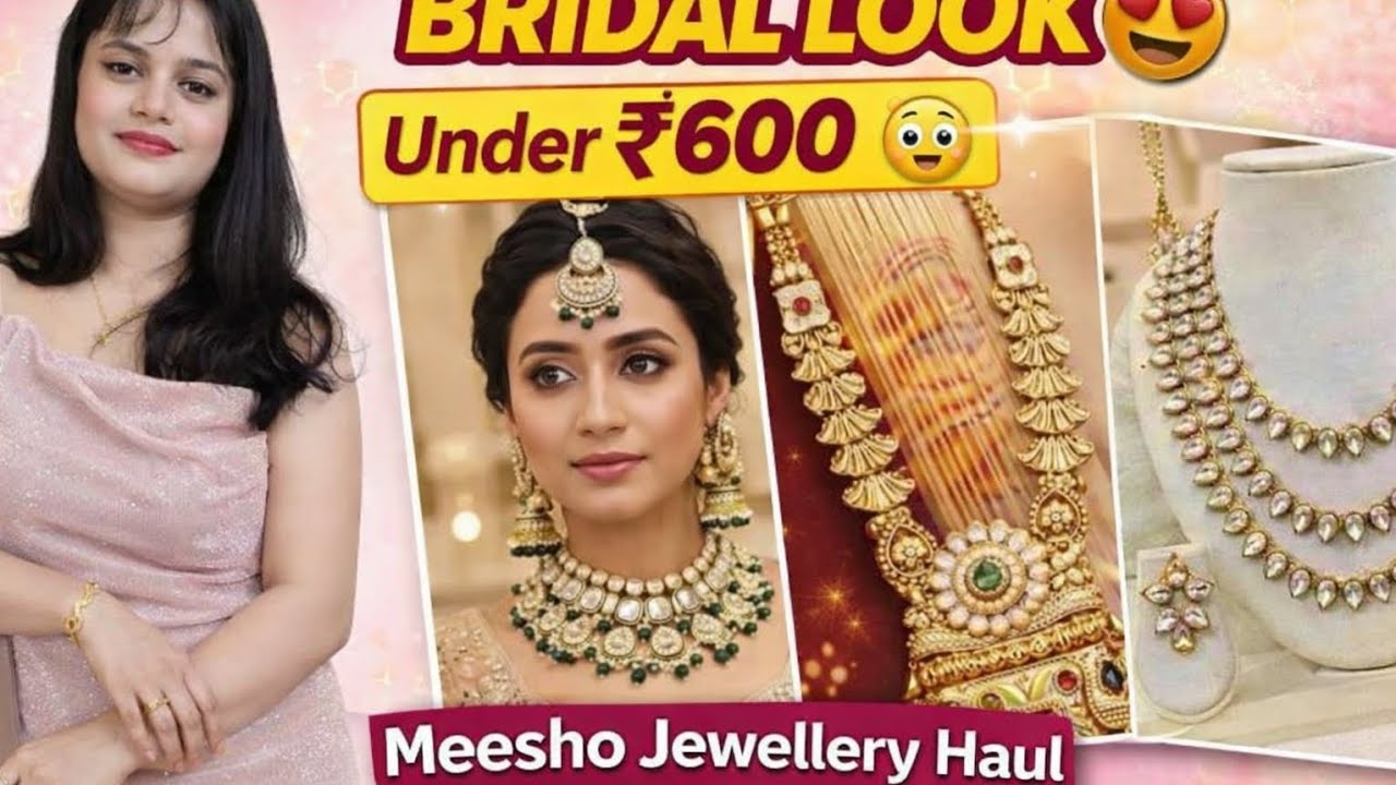 Meesho Jewellery Haul Under ₹600 😍 Bridal & Party Wear Necklace Sets | Honest Review @Meesho 