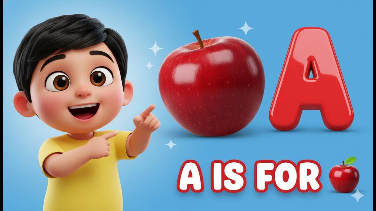 A Is for Apple 🍎  ABC Song for Kids  Learn Alph