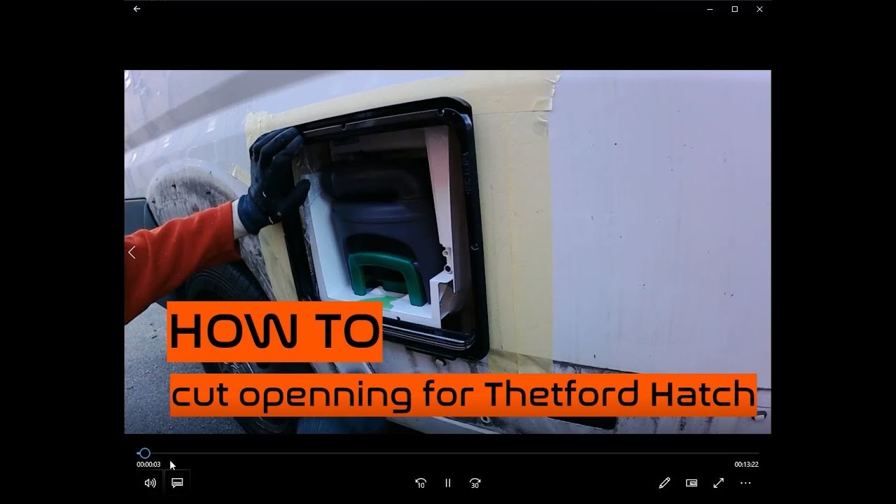 how to cut opening for thetford casette toilet hatch in safe way