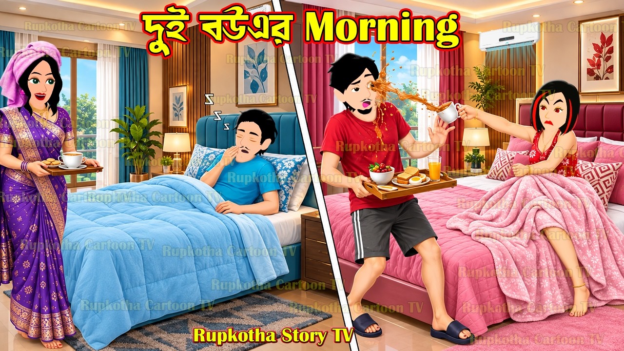 দুই বউএর মর্নিং Dui Bouer Morning | Cartoon Bangla Cartoon | Rupkotha Story TV | Rupkotha Cartoon TV
