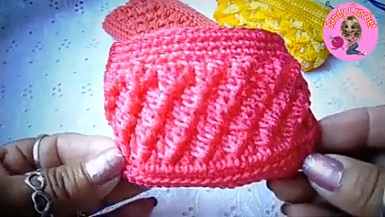 Como tejer monedero a Crochet puntada caramelo.