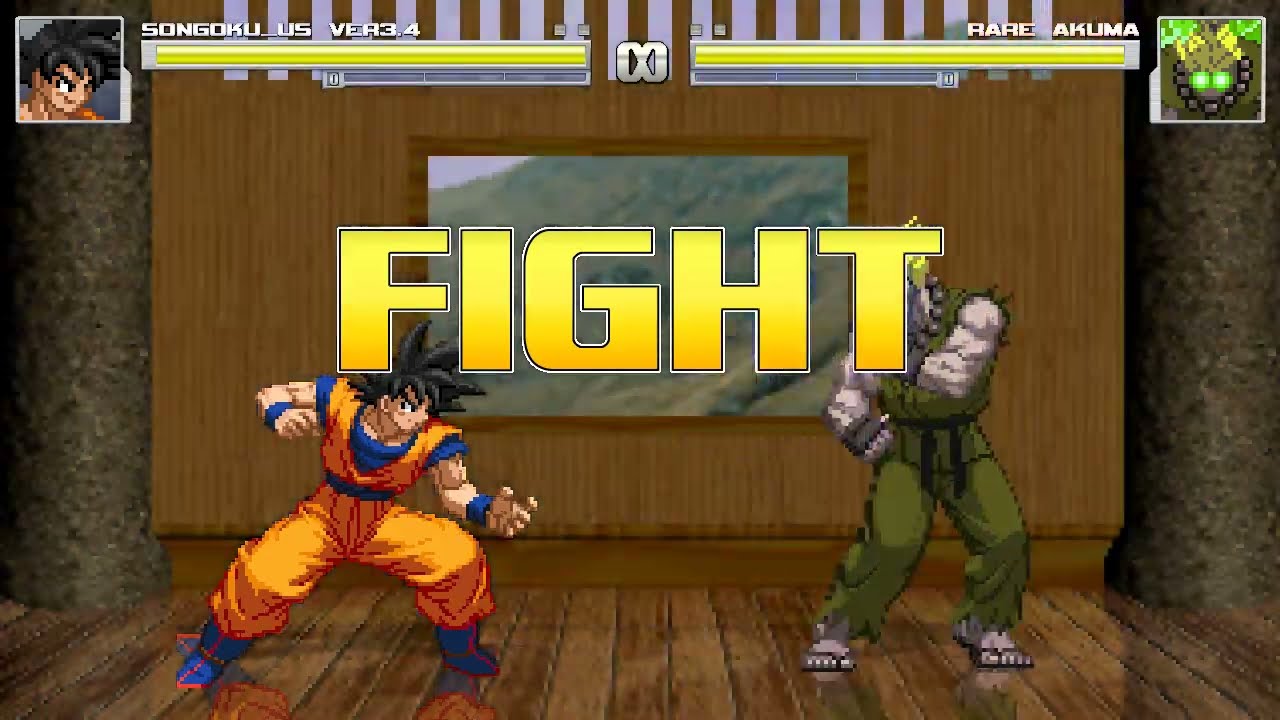 M.U.G.E.N. Goku MUI vs Rare Akuma
