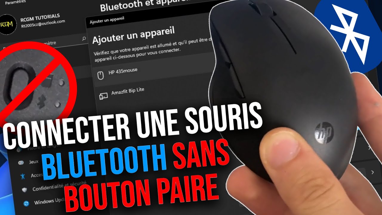 Comment connecter une SOURIS BLUETOOTH sans bouton paire
