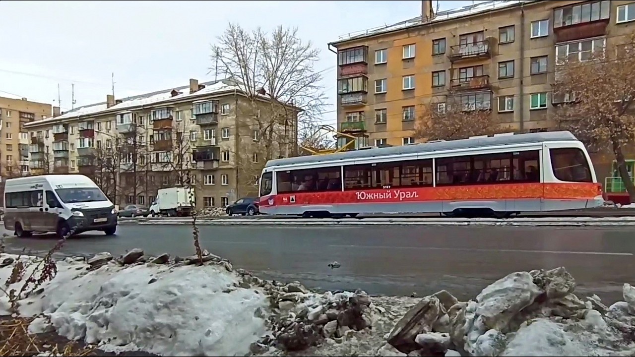 Магнитогорск, проспект Карла Маркса, от улицы Калинина до Вокзала (05.02.2021)