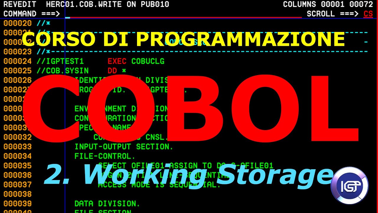 Corso di COBOL - 2: La Working-Storage