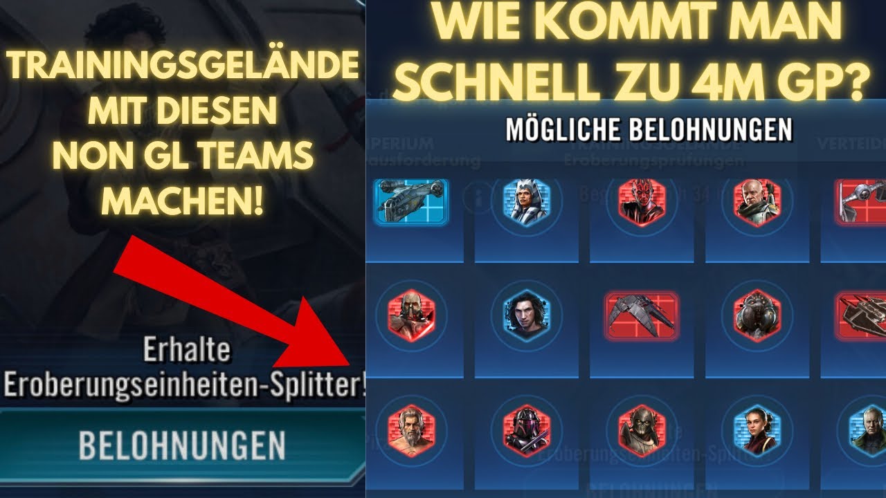 Trainingsgelände mit diesen Non-GL Teams machen! | + Wie kommt man zu 4M GP in SWGOH? Guide Deutsch
